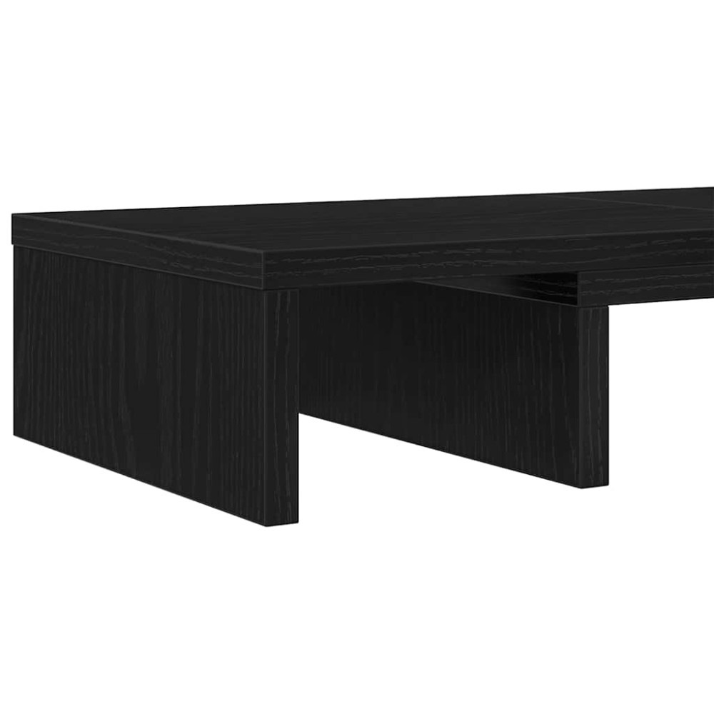 Produktbild för Monitorstativ justerbart svart ek 60x24x10,5 cm konstruerat trä