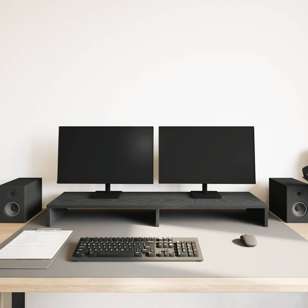 Produktbild för Monitorstativ svart ek 100x27x10 cm konstruerat trä