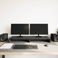 Produktbild för Monitorstativ svart ek 100x27x10 cm konstruerat trä