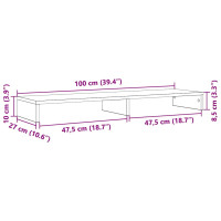 Produktbild för Monitorstativ svart ek 100x27x10 cm konstruerat trä