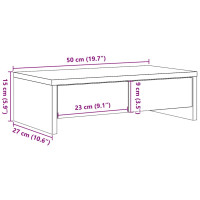 Produktbild för Monitorstativ med lådor svart ek 50x27x15 cm konstruerat trä