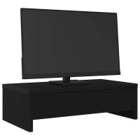 Produktbild för Monitorstativ med lådor svart ek 50x27x15 cm konstruerat trä