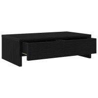 Produktbild för Monitorstativ med lådor svart ek 50x27x15 cm konstruerat trä