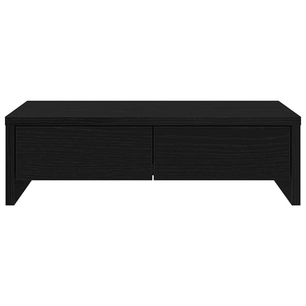 Produktbild för Monitorstativ med lådor svart ek 50x27x15 cm konstruerat trä
