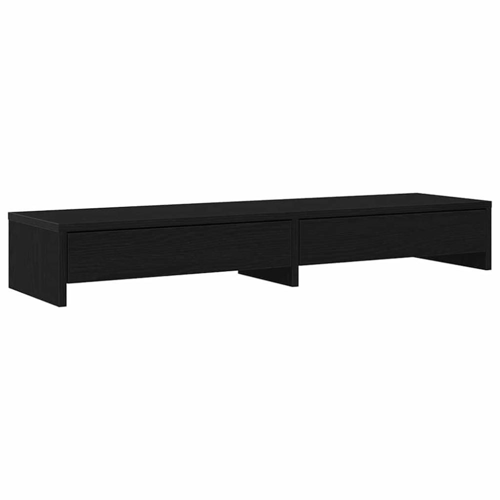 Produktbild för Monitorstativ med lådor svart ek 100x27x15cm konstruerat trä