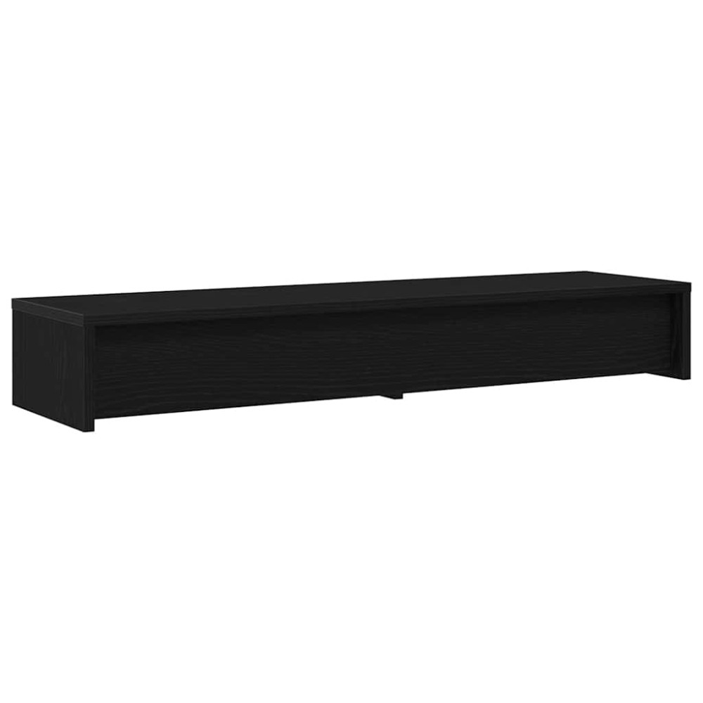 Produktbild för Monitorstativ med lådor svart ek 100x27x15cm konstruerat trä