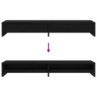 Produktbild för Monitorstativ med lådor svart ek 100x27x15cm konstruerat trä