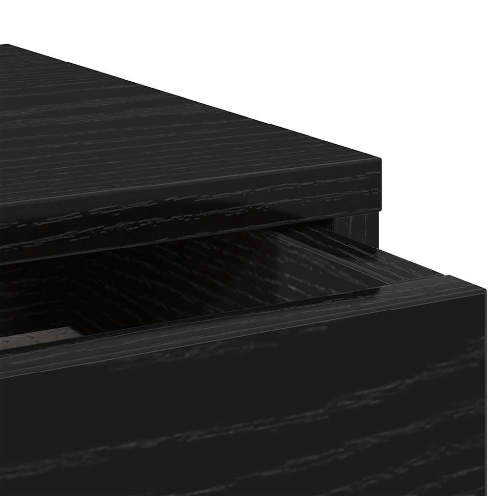 Produktbild för Monitorstativ med lådor svart ek 100x27x15cm konstruerat trä