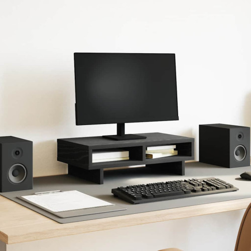 vidaXL Monitorstativ svart ek 50x27x15 cm konstruerat trä
