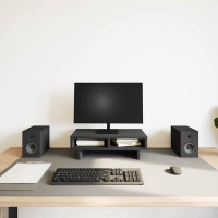 Produktbild för Monitorstativ svart ek 50x27x15 cm konstruerat trä