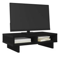 Produktbild för Monitorstativ svart ek 50x27x15 cm konstruerat trä