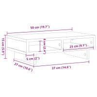 Produktbild för Monitorstativ svart ek 50x27x15 cm konstruerat trä