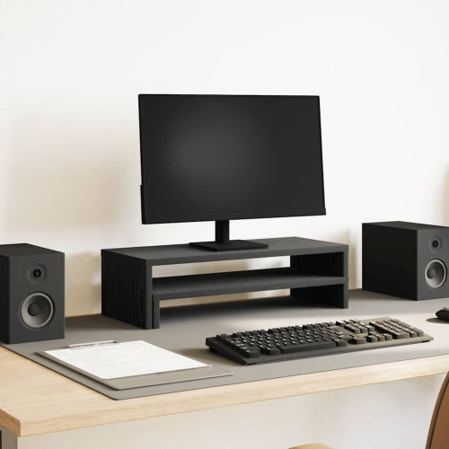 vidaXL Monitorstativ svart ek 54x22x15 cm konstruerat trä