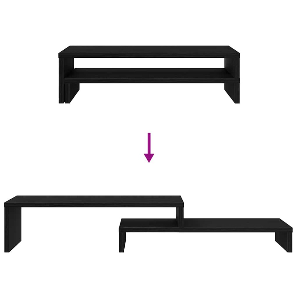 Produktbild för Monitorstativ svart ek 54x22x15 cm konstruerat trä
