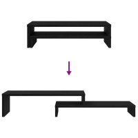 Produktbild för Monitorstativ svart ek 54x22x15 cm konstruerat trä