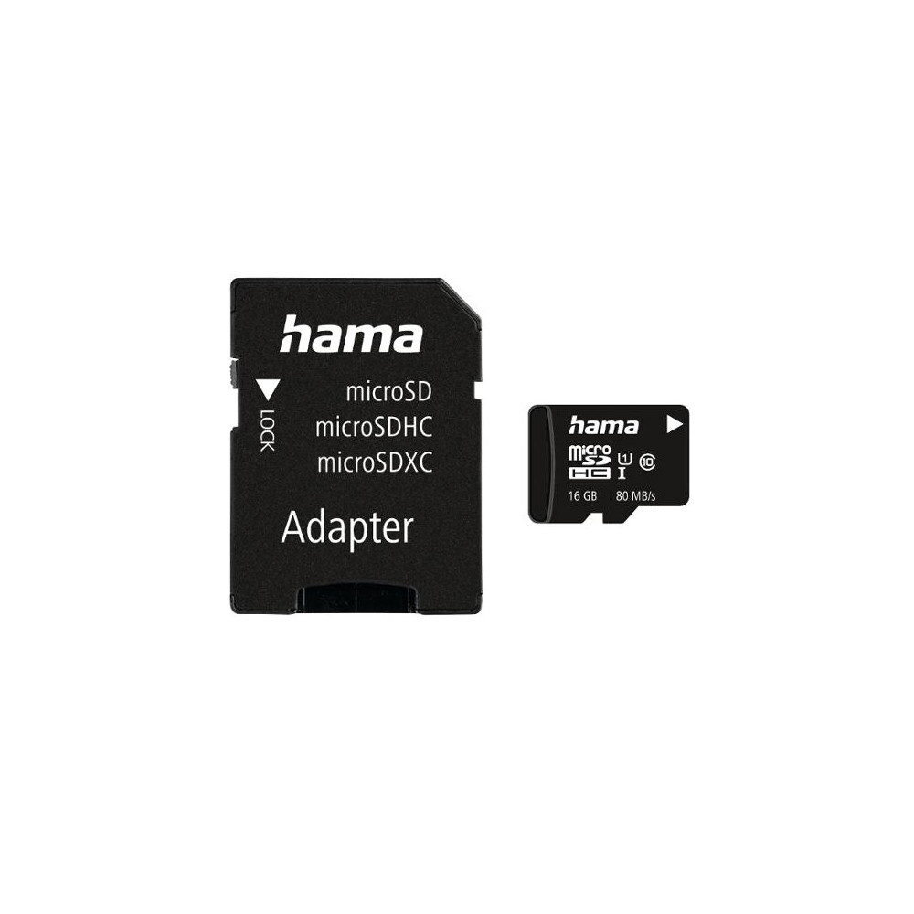 Produktbild för Minneskort HAMA Micro SDHC 16GB CL10