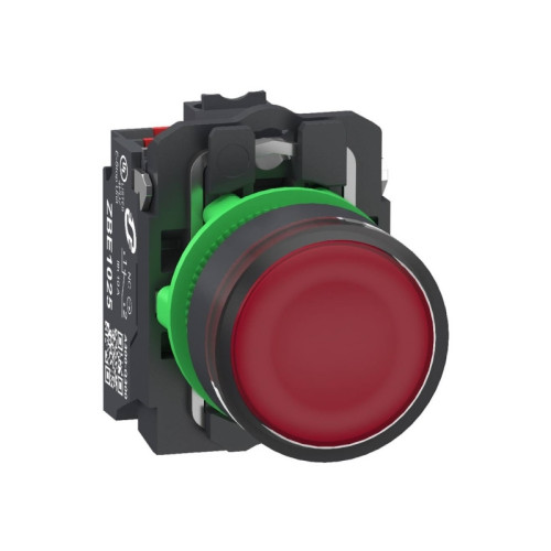 SCHNEIDER ELECTRIC Harmony lampetryck komplett i plast med LED och plan tryckyt...