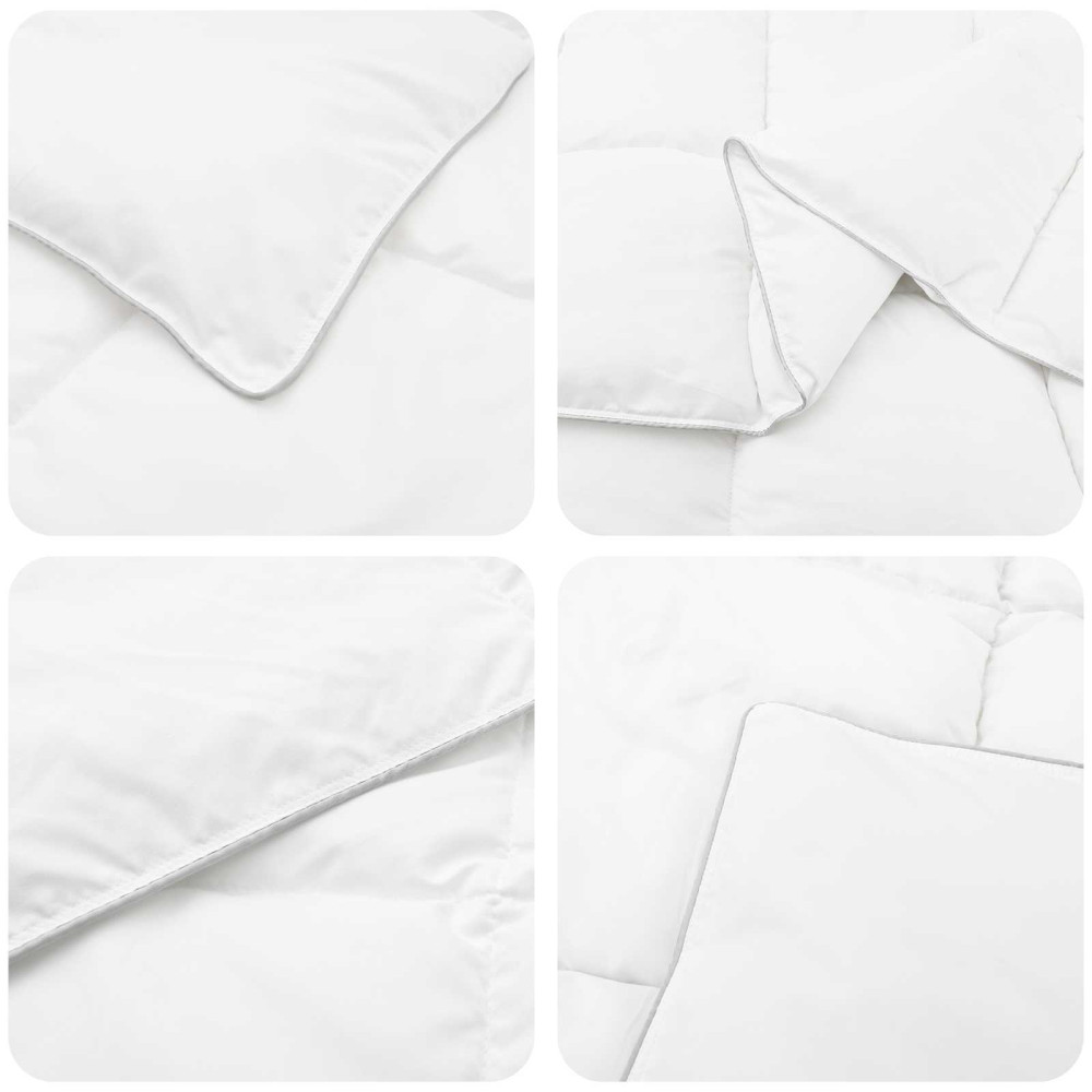 Produktbild för Täcksätt med kudde Vit 220 x 260 cm Bomull, Bambu, Polyester