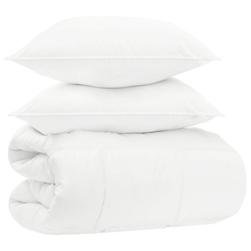 vidaXL Täcksätt med kudde Vit 240 x 260 cm Bomull, Bambu, Polyester