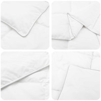 Produktbild för Täcksätt med kudde Vit 240 x 260 cm Bomull, Bambu, Polyester