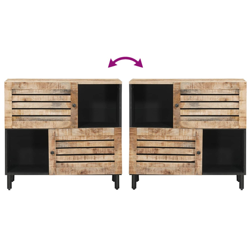 Produktbild för Förvaringsskåp med dörr Brun 80 x 33,5 x 75 cm Massivt mangoträ