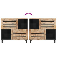 Produktbild för Förvaringsskåp med dörr Brun 80 x 33,5 x 75 cm Massivt mangoträ