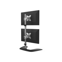 Produktbild för StarTech.com Vertikalt stativ för dubbla skärmar - aluminium ställ - för 2 monitorer - svart, silver