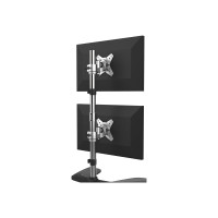 Produktbild för StarTech.com Vertikalt stativ för dubbla skärmar - aluminium ställ - för 2 monitorer - svart, silver