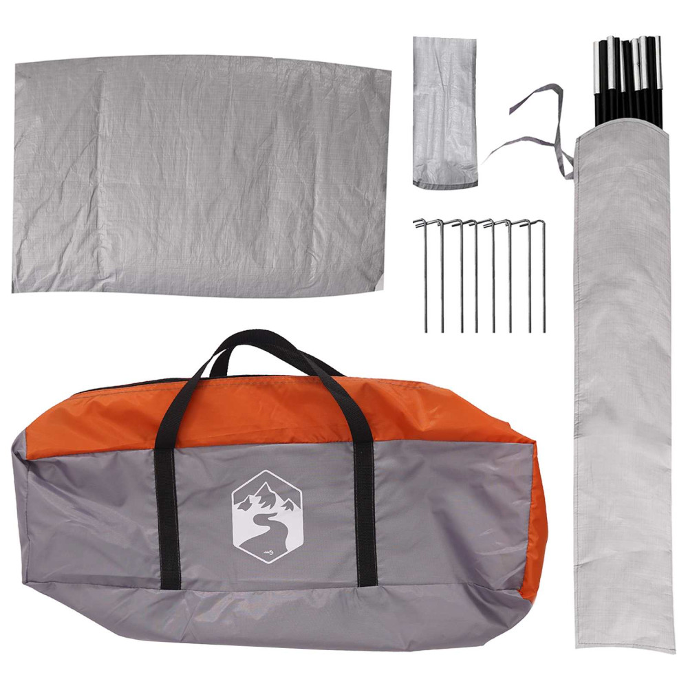 Produktbild för Bil tält Grå och orange 239 x 210 x 210 cm Polyester och Stål