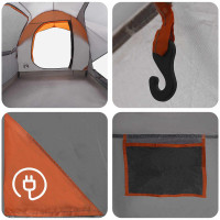 Produktbild för Bil tält Grå och orange 239 x 210 x 210 cm Polyester och Stål