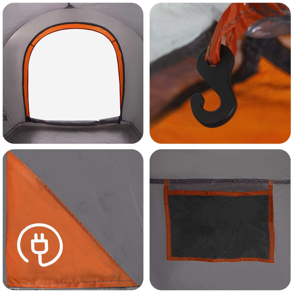 Produktbild för Bil tält Grå och orange 200 x 170 x 170 cm Polyester och Stål