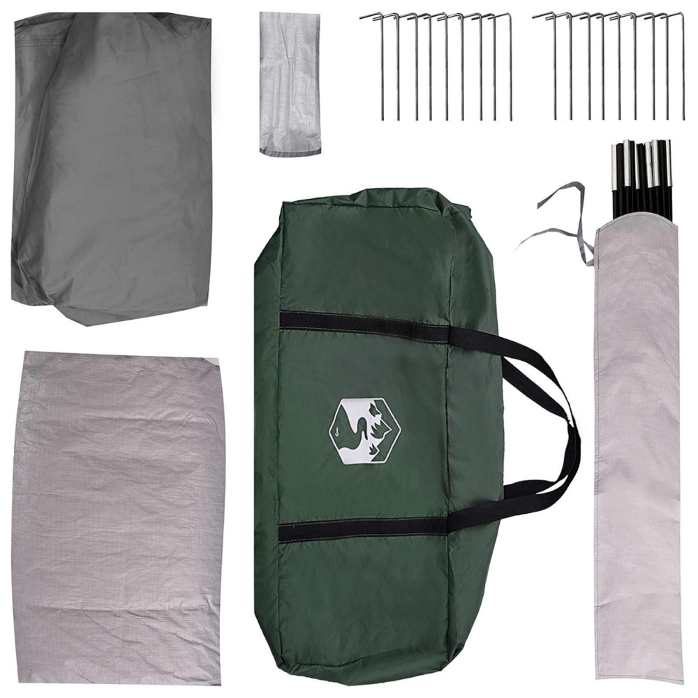 Produktbild för Stuga Tält med tak Armégrön 8 personer Polyester och Stål
