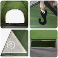 Produktbild för Campingtält med tak med luftventil Grön 275 x 215 x 125 cm