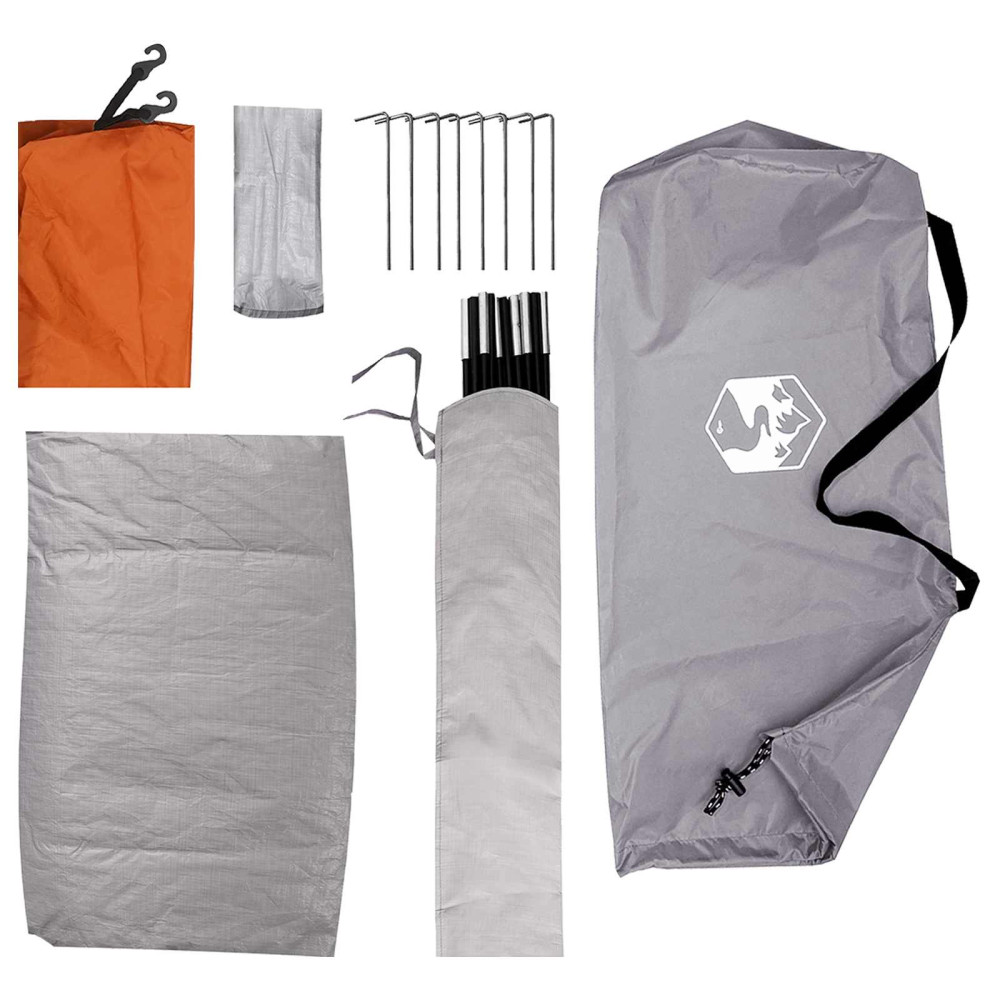 Produktbild för Campingtält med tak Grå och orange 275 x 215 x 125 cm
