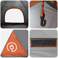 Produktbild för Campingtält med tak Grå och orange 275 x 215 x 125 cm