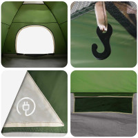 Produktbild för Campingtält med tak med luftventil Grön 335 x 275 x 180 cm