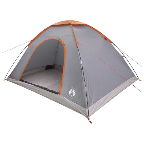 vidaXL Campingtält med tak Grå och orange 335 x 275 x 180 cm