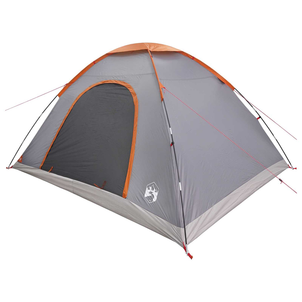 Produktbild för Campingtält med tak Grå och orange 335 x 275 x 180 cm