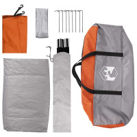 Produktbild för Campingtält med tak Grå och orange 335 x 275 x 180 cm