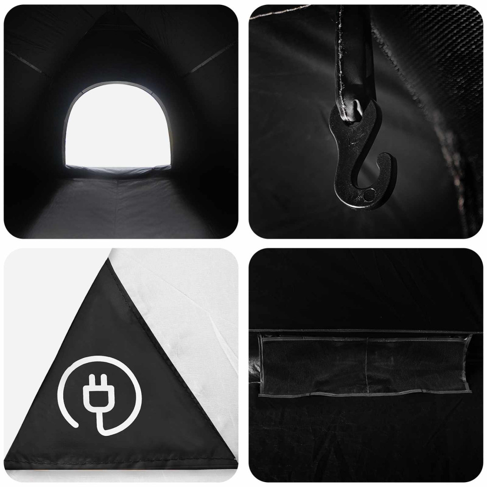 Produktbild för Campingtält med tak Vit Blackout 335 x 275 x 180 cm
