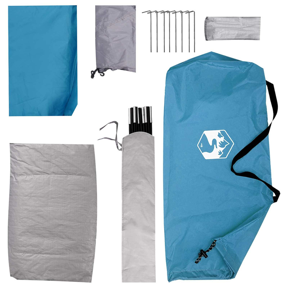 Produktbild för Campingtält med tak Blå 2-manna Polyester och Stål