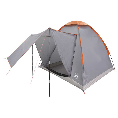 vidaXL Campingtält med tak Grå och orange 2-manna Polyester och Stål