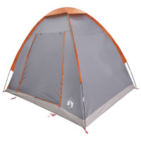 Produktbild för Campingtält med tak Grå och orange 2-manna Polyester och Stål
