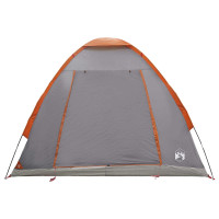 Produktbild för Campingtält med tak Grå och orange 2-manna Polyester och Stål