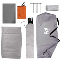 Produktbild för Campingtält med tak Grå och orange 2-manna Polyester och Stål