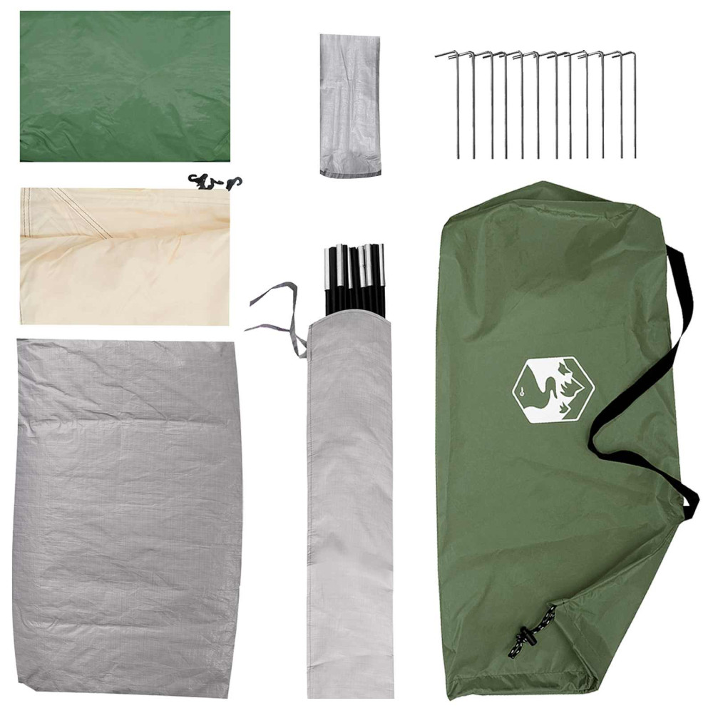 Produktbild för Campingtält med tak Grön 4 personer Polyester och Stål