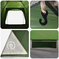 Produktbild för Campingtält med tak Grön 4 personer Polyester och Stål