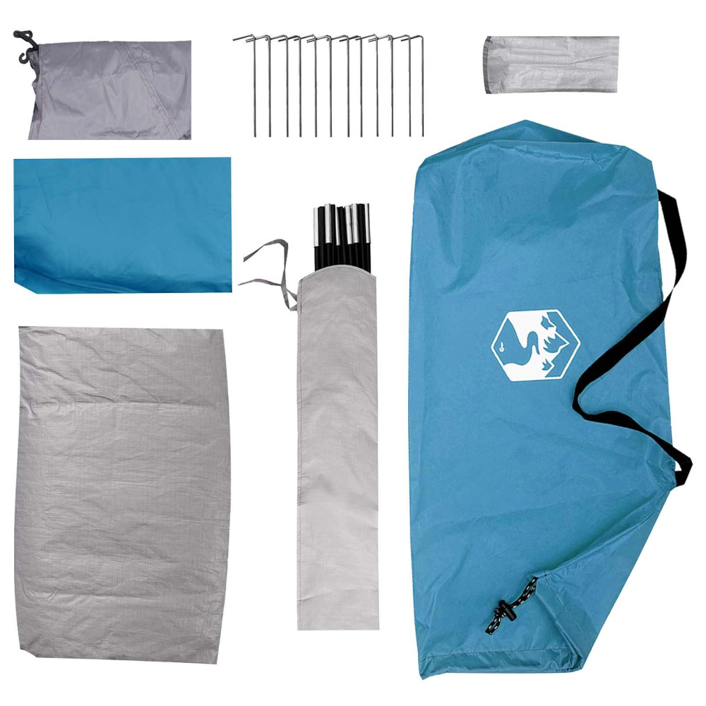 Produktbild för Campingtält med tak Blå 4 personer Polyester och Stål