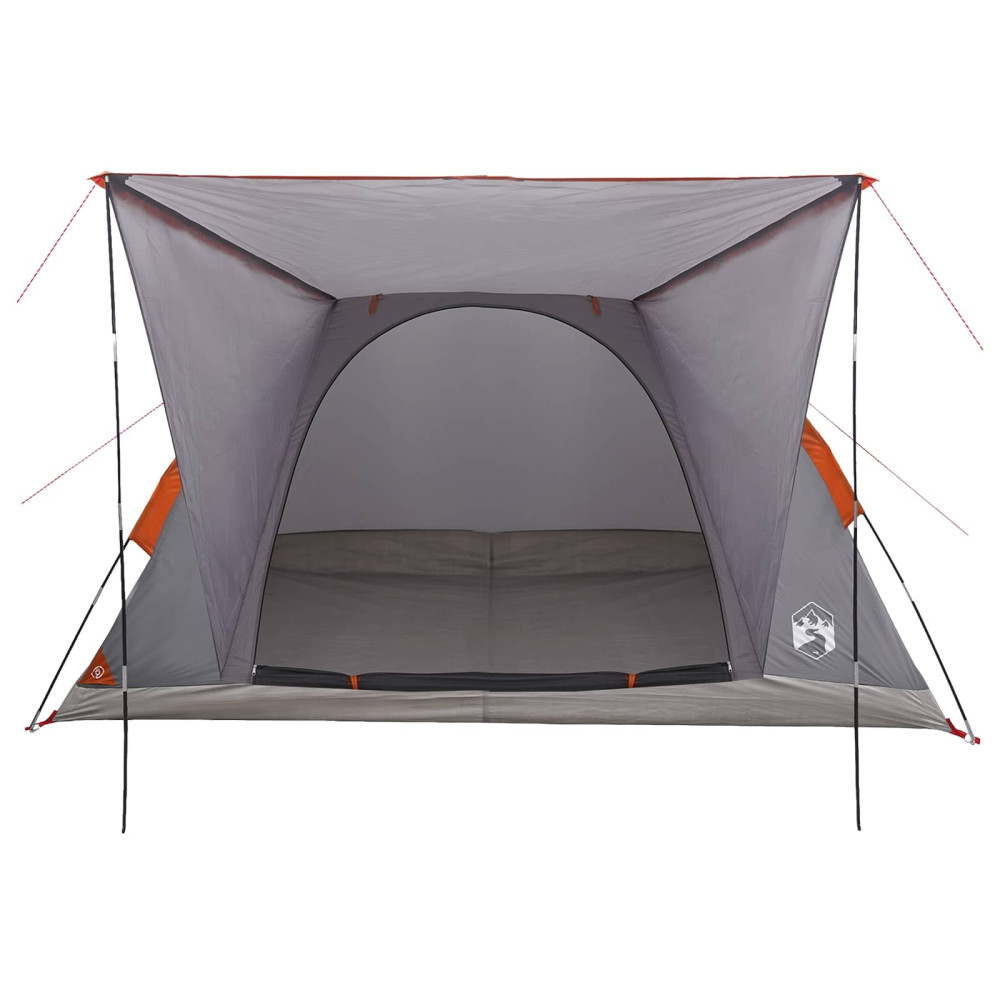 Produktbild för Campingtält Grå och orange 4 personer Polyester och Stål