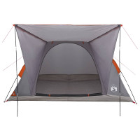 Produktbild för Campingtält Grå och orange 4 personer Polyester och Stål